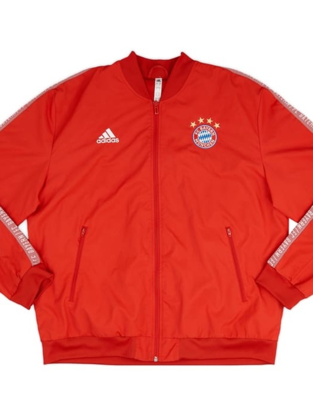 FC Bayern München Adidas Anthem Jacket Red FC Bayern Sleeve Tape NWT Size S